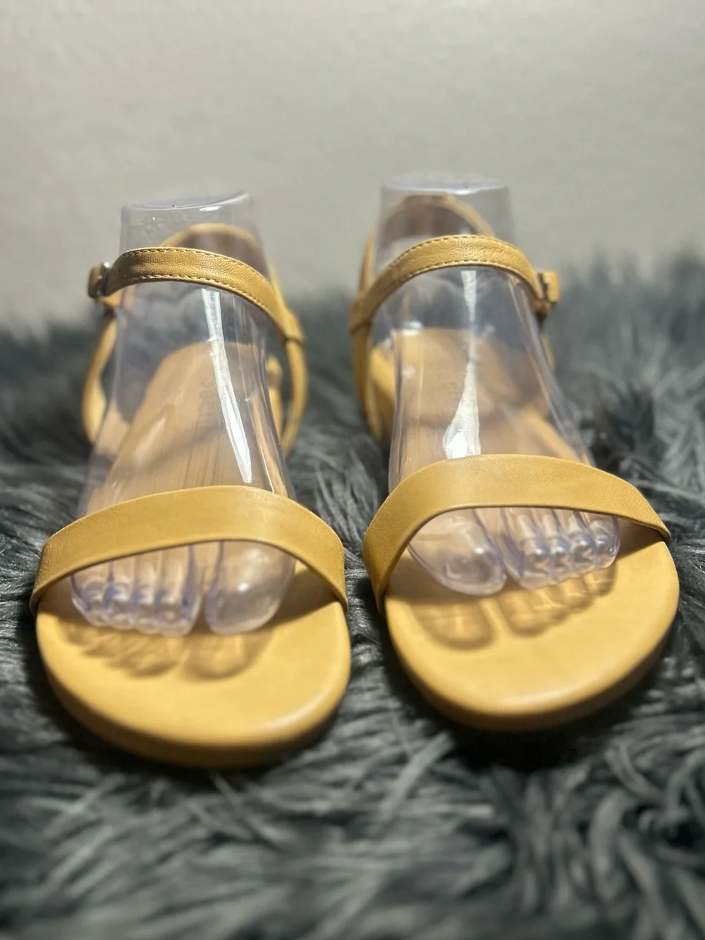 SECRA WILLOW CARAMEL TAN Ankle-Strap Flat Sandals SIZE US 8.5